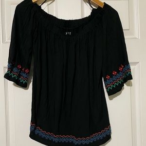 Loft Black off the shoulder Blouse